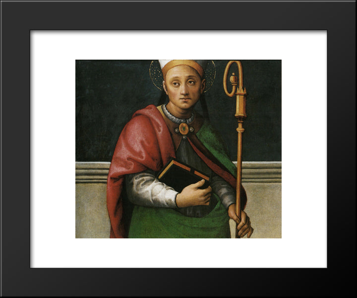 Polyptych Of St. Peter (St. Ercolano) 20x24 Black Modern Wood Framed Art Print Poster by Perugino, Pietro