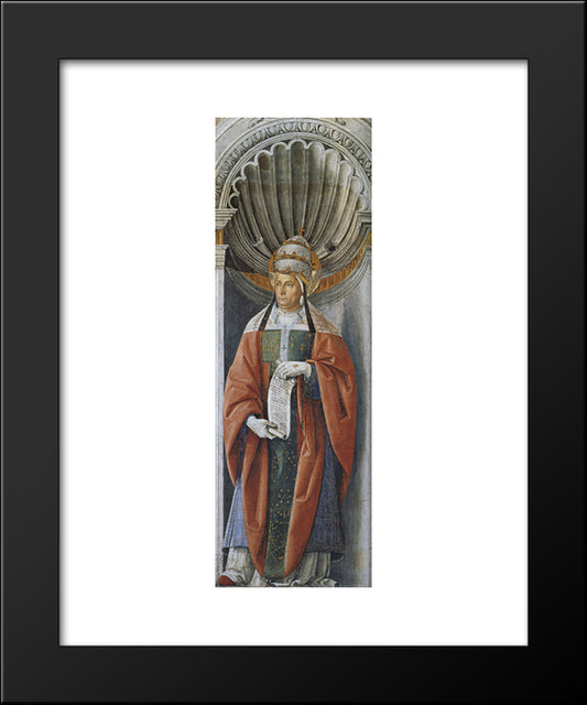 Pope Fabiano 20x24 Black Modern Wood Framed Art Print Poster by Perugino, Pietro