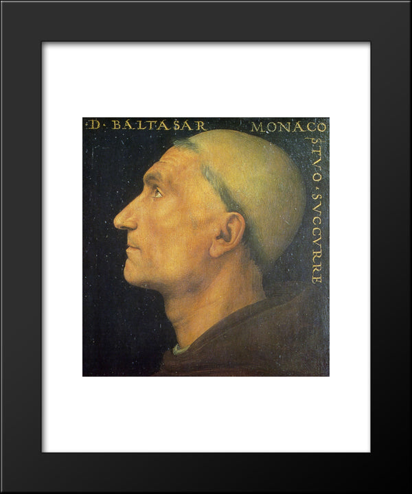 Potrait Of Don Baldassarre 20x24 Black Modern Wood Framed Art Print Poster by Perugino, Pietro