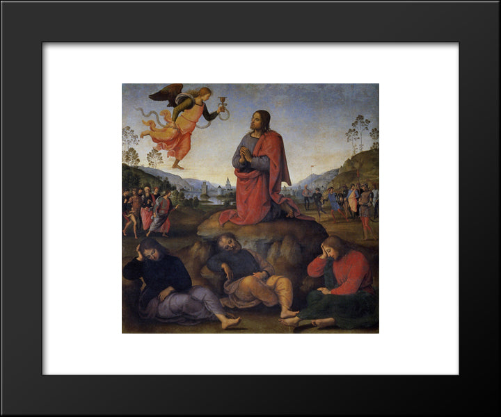 Praying For A Cup 20x24 Black Modern Wood Framed Art Print Poster by Perugino, Pietro