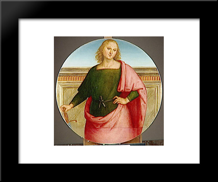 Saint 20x24 Black Modern Wood Framed Art Print Poster by Perugino, Pietro