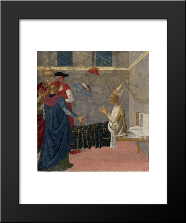 St. Jerome Who Resurrected The Bishop Andrea 20x24 Black Modern Wood Framed Art Print Poster by Perugino, Pietro