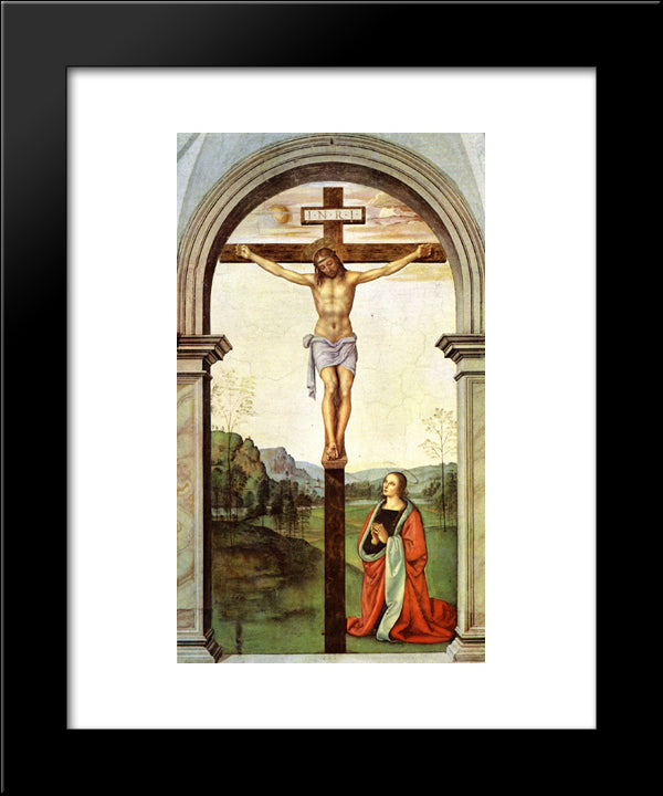 The Crucifixion 20x24 Black Modern Wood Framed Art Print Poster by Perugino, Pietro