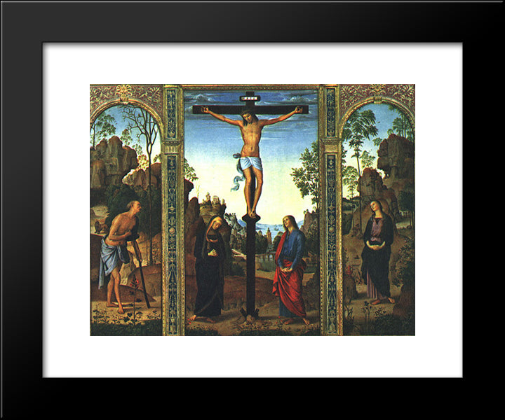 The Galitzin Triptych 20x24 Black Modern Wood Framed Art Print Poster by Perugino, Pietro