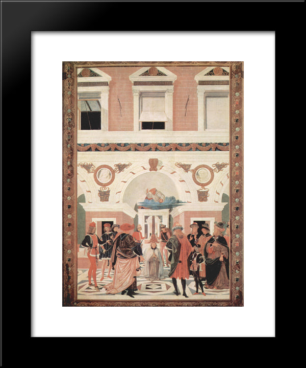 The Miracles Of San Bernardino. The Healing Of The Blind And Deaf Riccardo Micuzio 20x24 Black Modern Wood Framed Art Print Poster by Perugino, Pietro