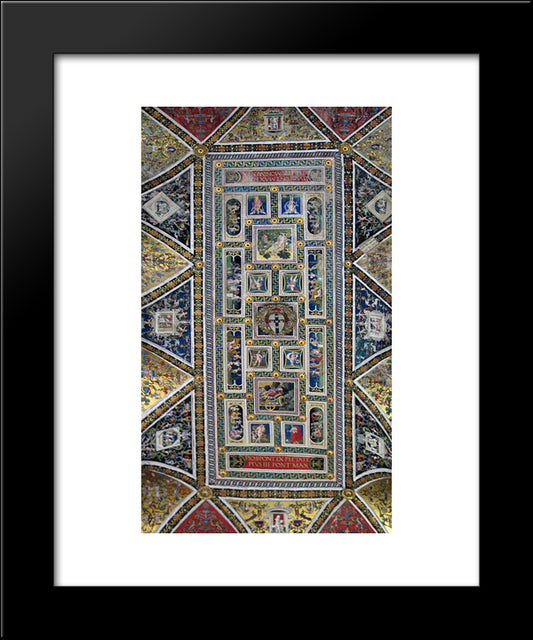 Ceiling Of The Piccolomini Library In Siena Cathedral 20x24 Black Modern Wood Framed Art Print Poster by Pinturicchio