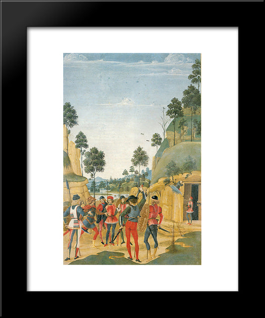 Saint Bernardino Releases A Prisoner 20x24 Black Modern Wood Framed Art Print Poster by Pinturicchio