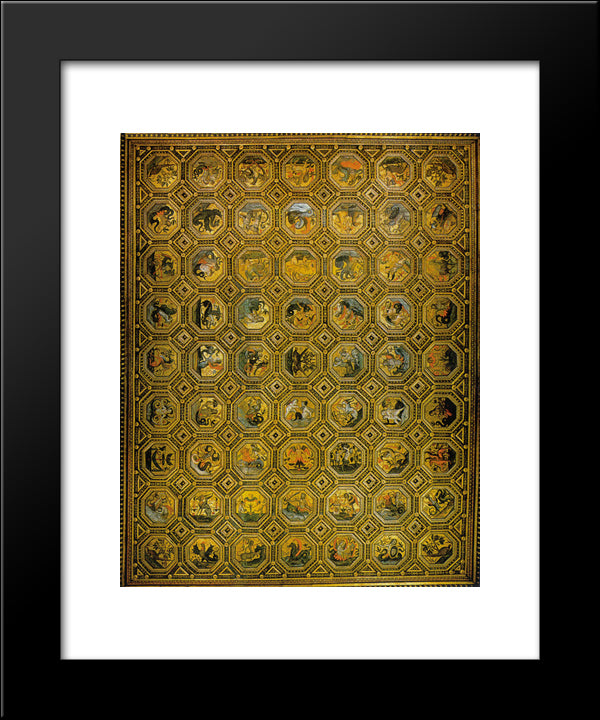 Semi-Gods Ceiling 20x24 Black Modern Wood Framed Art Print Poster by Pinturicchio