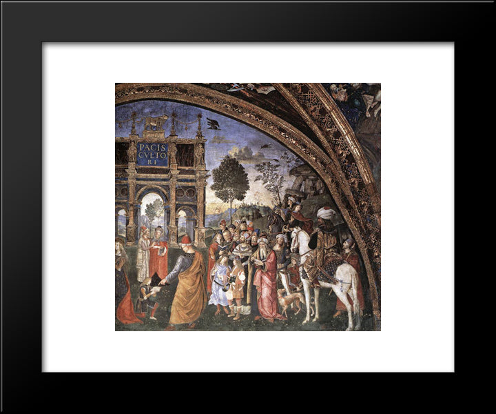St Catherine'S Disputation (Detail) 20x24 Black Modern Wood Framed Art Print Poster by Pinturicchio