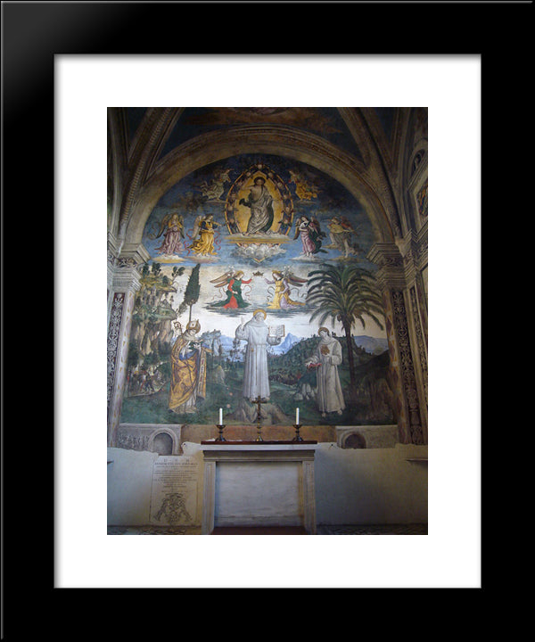 The Glory Of St. Bernardino 20x24 Black Modern Wood Framed Art Print Poster by Pinturicchio