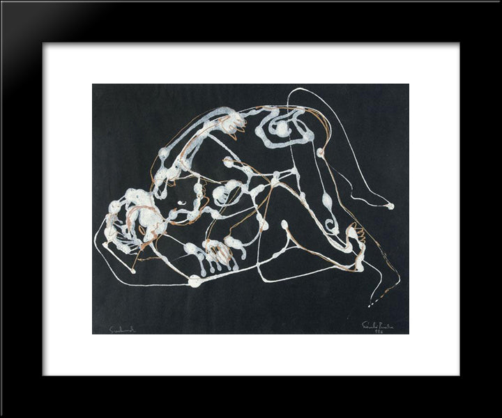 Lovers 20x24 Black Modern Wood Framed Art Print Poster by Szanto, Piroska