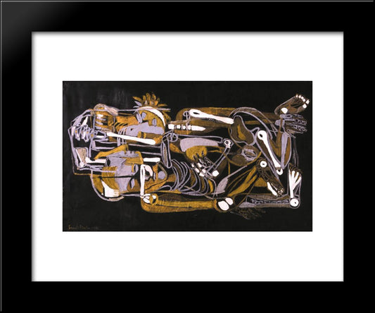 Lovers (Bone Music) 20x24 Black Modern Wood Framed Art Print Poster by Szanto, Piroska