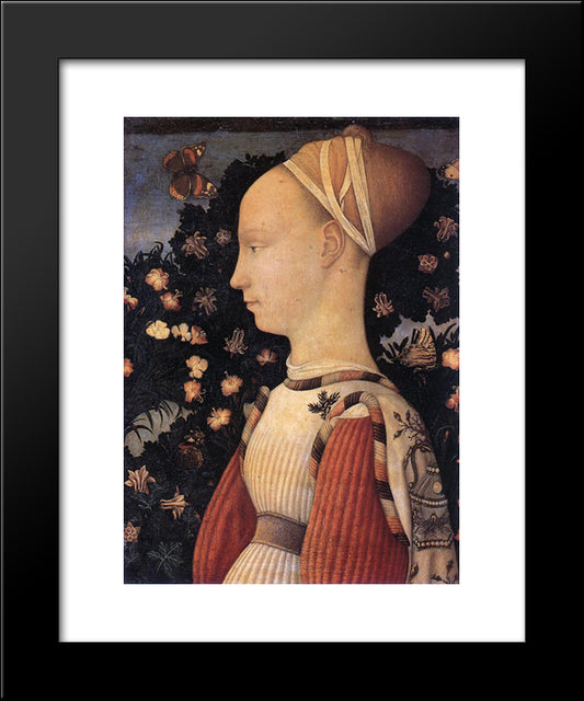 Portrait Of A Princess Of The House Of Este 20x24 Black Modern Wood Framed Art Print Poster by Pisanello