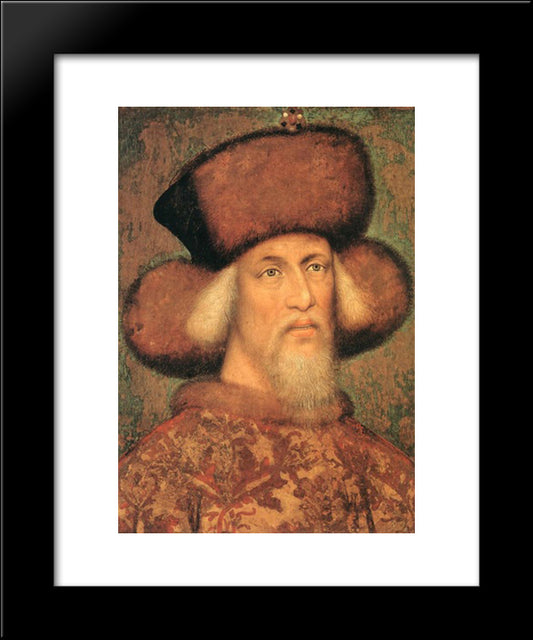 Portrait Of Emperor Sigismund Of Luxembourg 20x24 Black Modern Wood Framed Art Print Poster by Pisanello