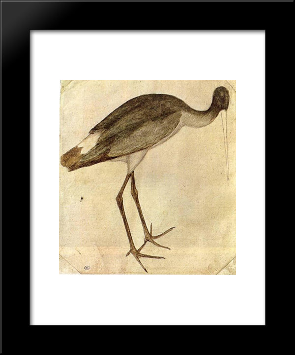 Stork 20x24 Black Modern Wood Framed Art Print Poster by Pisanello