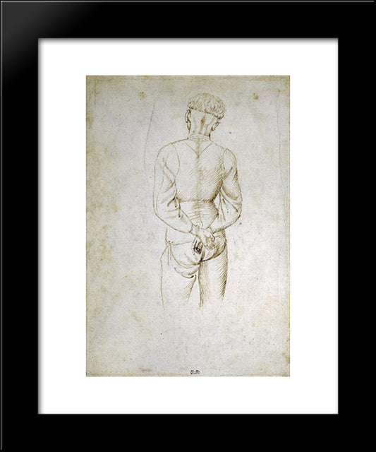 Study Of A Young Man With His Hands Tied Behind His Back 20x24 Black Modern Wood Framed Art Print Poster by Pisanello