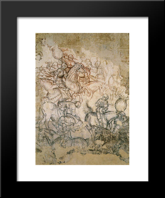 Tournament Battle 20x24 Black Modern Wood Framed Art Print Poster by Pisanello