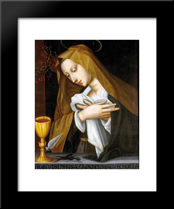 Pained Madonna 20x24 Black Modern Wood Framed Art Print Poster by Nelli, Plautilla
