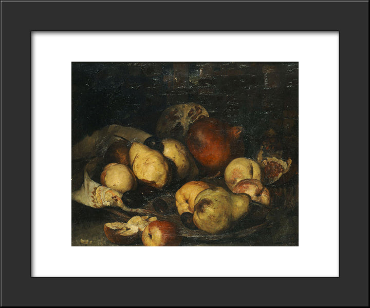 Basket With Fruits 20x24 Black Modern Wood Framed Art Print Poster by Lembesis, Polychronis