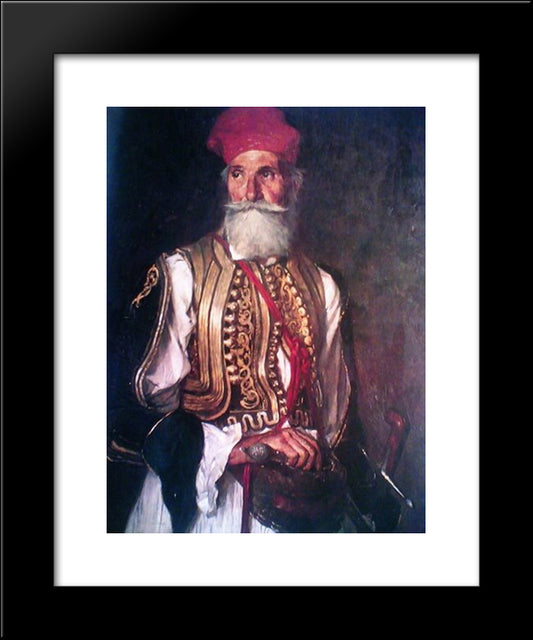 Captain Ben 20x24 Black Modern Wood Framed Art Print Poster by Lembesis, Polychronis