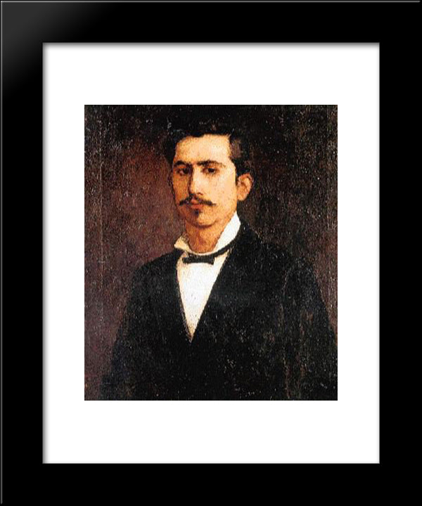 Self Portrait 20x24 Black Modern Wood Framed Art Print Poster by Lembesis, Polychronis