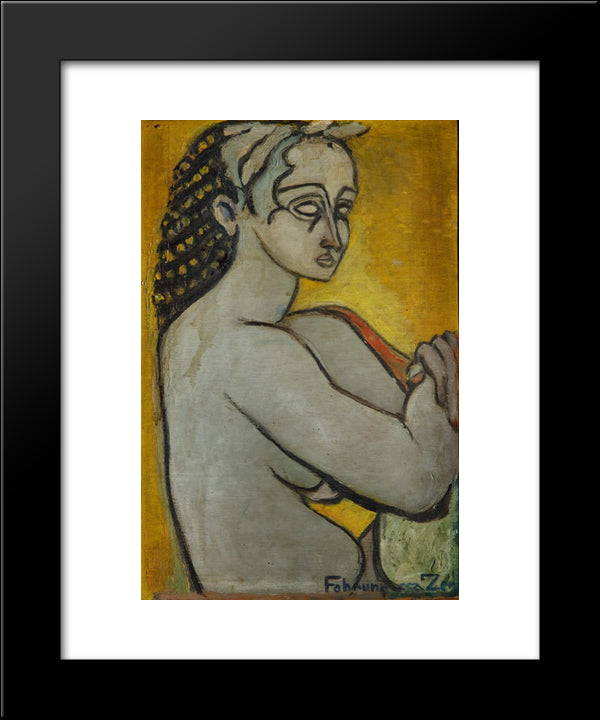 Antique Portrait 20x24 Black Modern Wood Framed Art Print Poster by Zeid, Princess Fahrelnissa