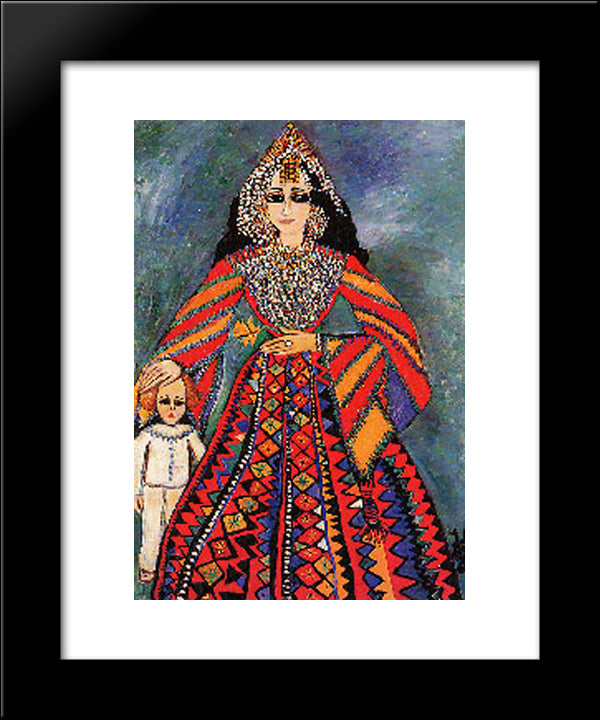 Divine Protection 20x24 Black Modern Wood Framed Art Print Poster by Zeid, Princess Fahrelnissa