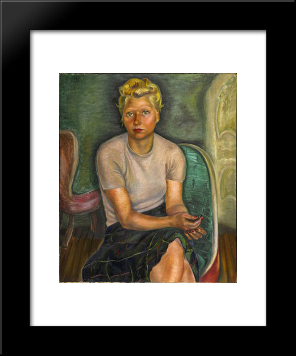 Portrait Of Mrs. Zimmerman 20x24 Black Modern Wood Framed Art Print Poster by Heward, Prudence