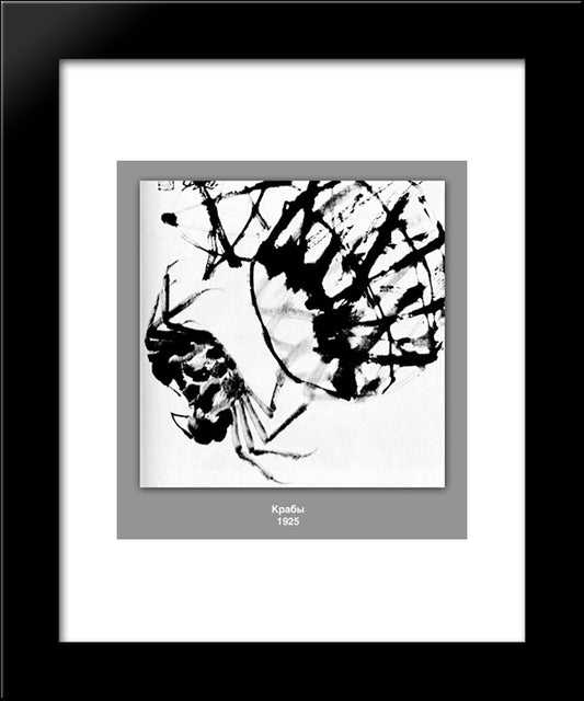 Crabs  20x24 Black Modern Wood Framed Art Print Poster by Qi Baishi