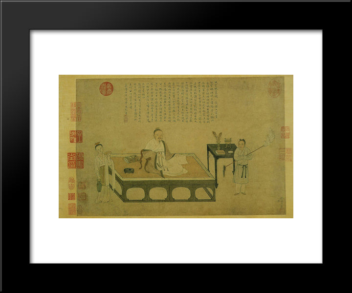 Ni Zan'S Portrait 20x24 Black Modern Wood Framed Art Print Poster by Qiu Ying