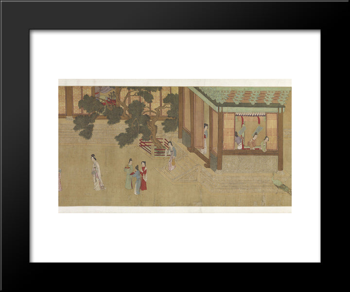 Spring Morning In The Han Palace (View C) 20x24 Black Modern Wood Framed Art Print Poster by Qiu Ying