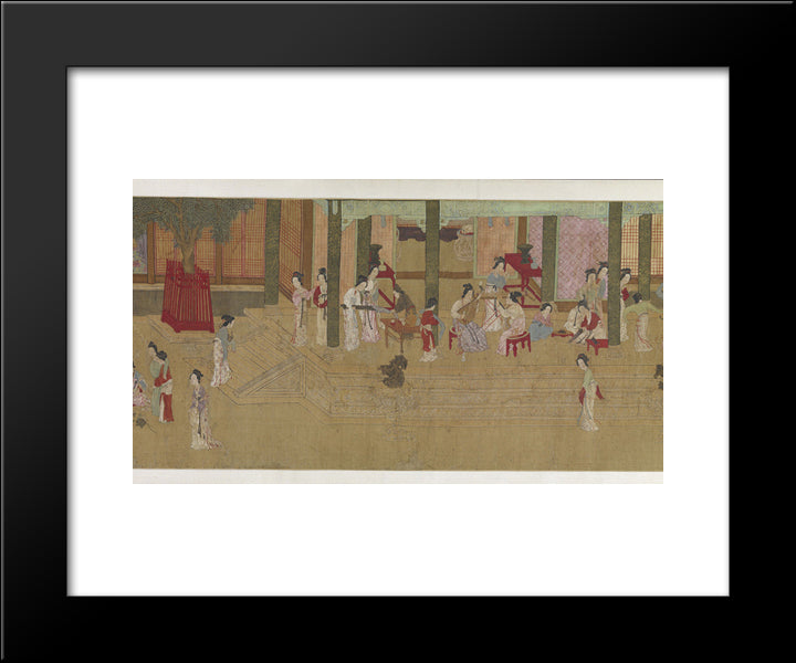 Spring Morning In The Han Palace (View F) 20x24 Black Modern Wood Framed Art Print Poster by Qiu Ying