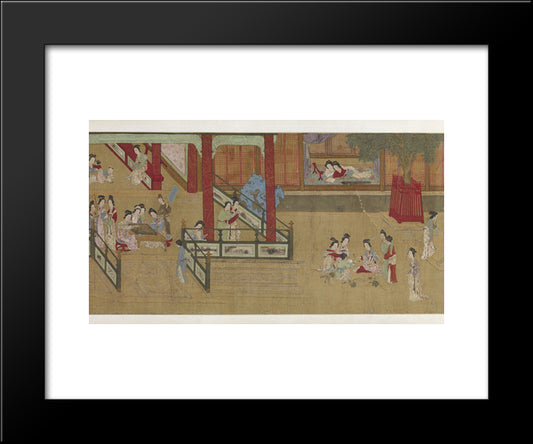 Spring Morning In The Han Palace (View G) 20x24 Black Modern Wood Framed Art Print Poster by Qiu Ying