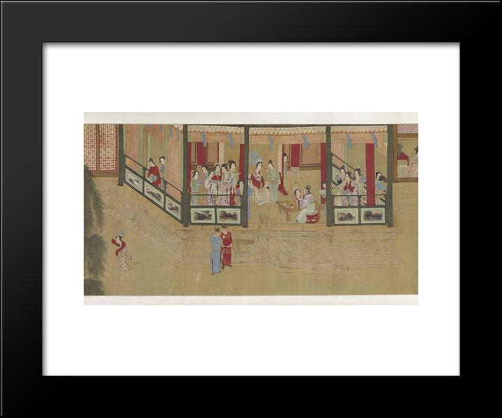 Spring Morning In The Han Palace (View I) 20x24 Black Modern Wood Framed Art Print Poster by Qiu Ying