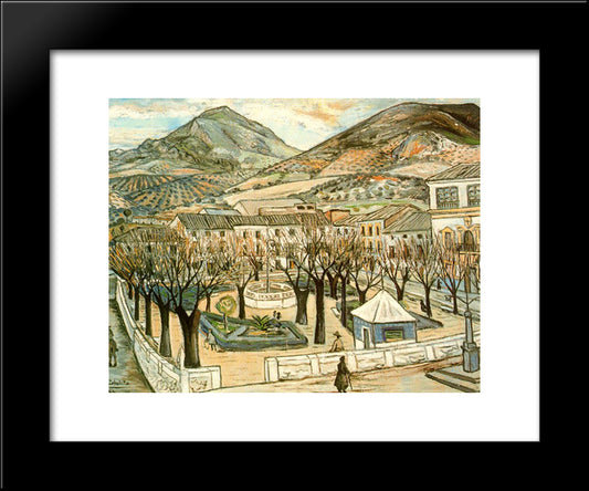 Garden Of Quesada In Winter 20x24 Black Modern Wood Framed Art Print Poster by Zabaleta, Rafael