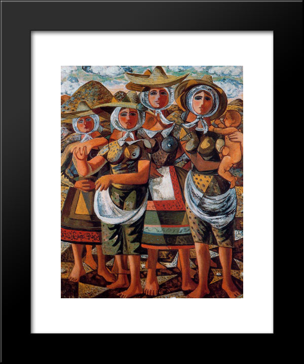 Gleaners 20x24 Black Modern Wood Framed Art Print Poster by Zabaleta, Rafael