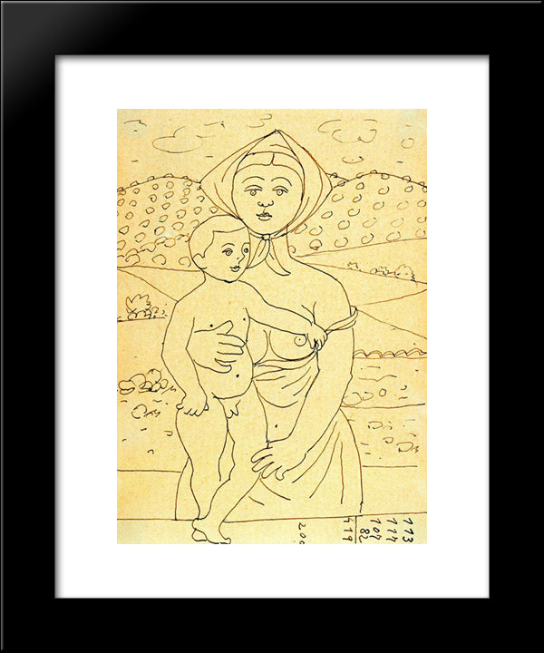 Maternity 20x24 Black Modern Wood Framed Art Print Poster by Zabaleta, Rafael