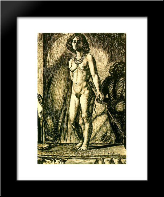 Nude Woman 20x24 Black Modern Wood Framed Art Print Poster by Zabaleta, Rafael