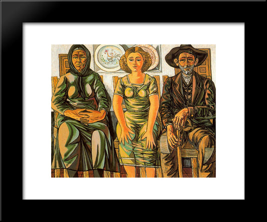 Peasant Family 20x24 Black Modern Wood Framed Art Print Poster by Zabaleta, Rafael