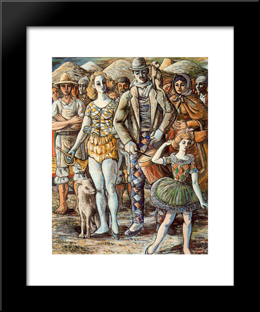 Puppeteer In The Town Square 20x24 Black Modern Wood Framed Art Print Poster by Glover, John