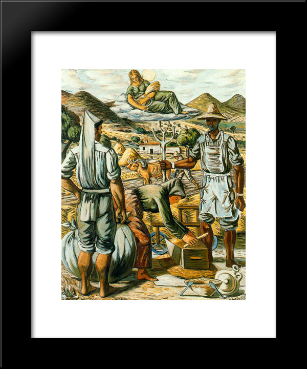 Reapers In The Age And Ceres 20x24 Black Modern Wood Framed Art Print Poster by Zabaleta, Rafael