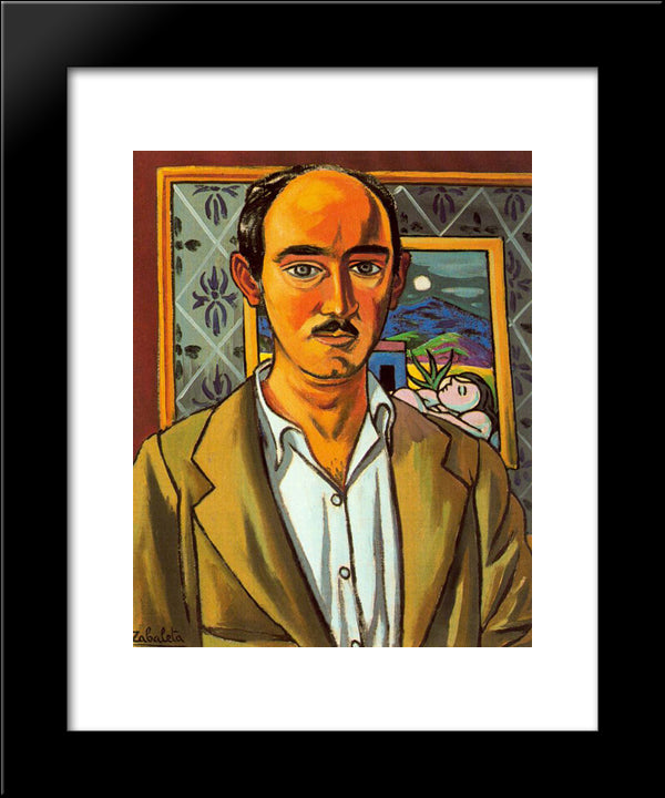 Self - Portrait 20x24 Black Modern Wood Framed Art Print Poster by Zabaleta, Rafael