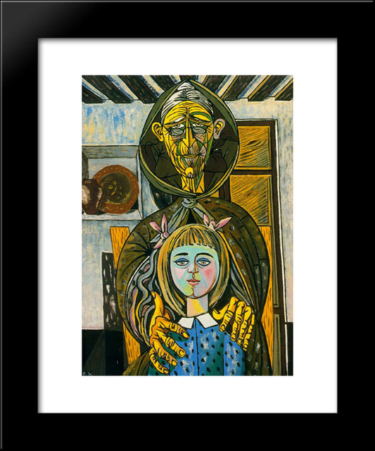 The Old Woman And The Girl 20x24 Black Modern Wood Framed Art Print Poster by Zabaleta, Rafael