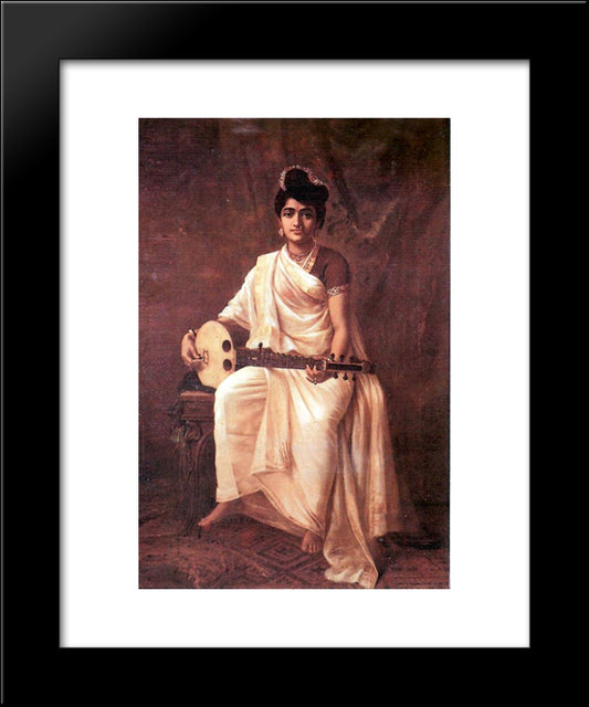 Malabar Lady 20x24 Black Modern Wood Framed Art Print Poster by Ravi Varma, Raja