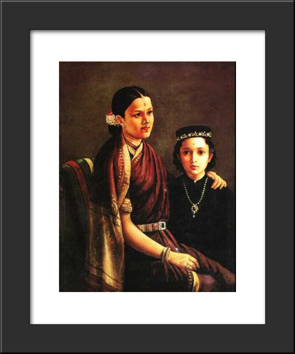 Mrs. Ramanadha Rao 20x24 Black Modern Wood Framed Art Print Poster by Ravi Varma, Raja