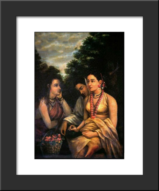 Shakuntala 20x24 Black Modern Wood Framed Art Print Poster by Ravi Varma, Raja