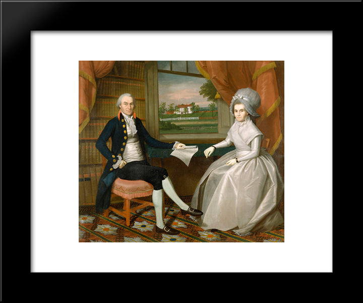 Oliver And Abigail Wolcott Ellsworth 20x24 Black Modern Wood Framed Art Print Poster by Ralph Earl