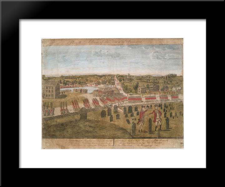 Plate Ii. The British Army In Concord 20x24 Black Modern Wood Framed Art Print Poster by Ralph Earl