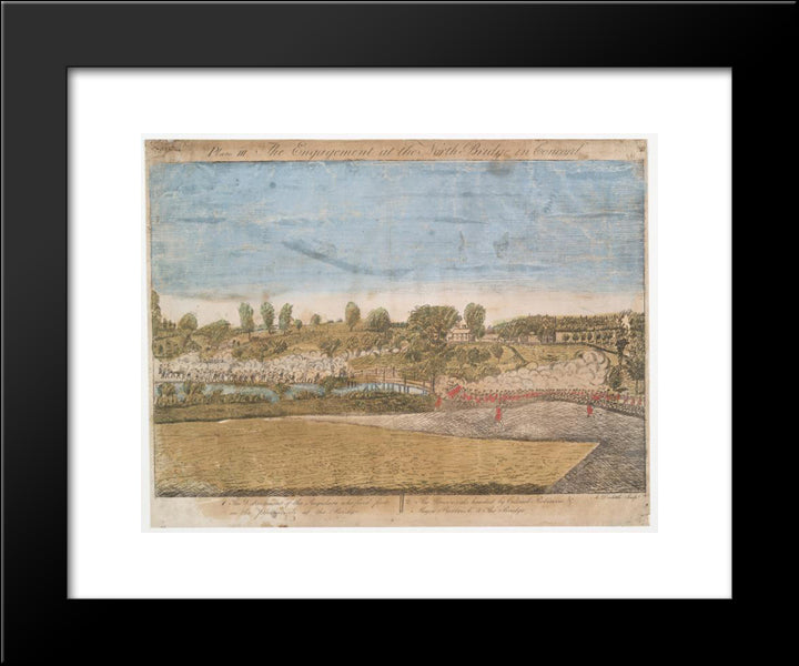 Plate Iii. The Engagement At The North Bridge In Concord 20x24 Black Modern Wood Framed Art Print Poster by Ralph Earl