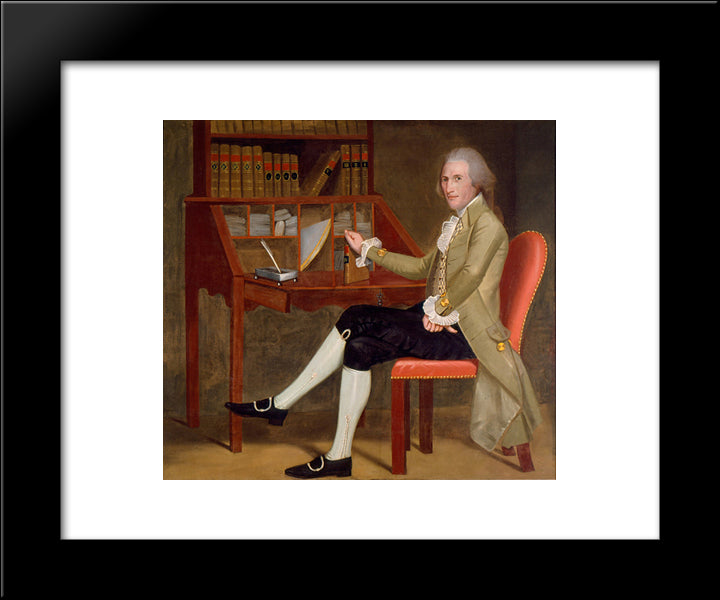 Portrait Of David Baldwin 20x24 Black Modern Wood Framed Art Print Poster by Ralph Earl